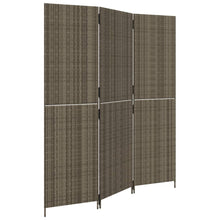 Kamerscherm 3 Panelen Poly Rattan Grijs 1