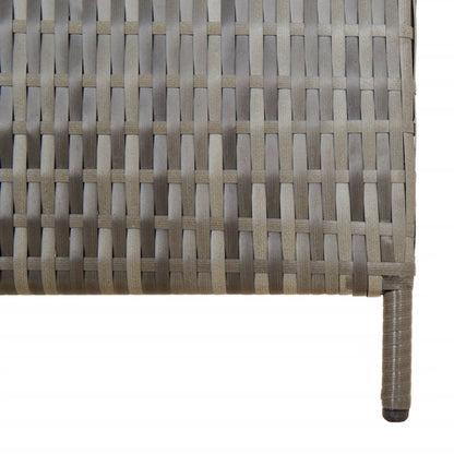 Kamerscherm 4 Panelen Poly Rattan Grijs 1