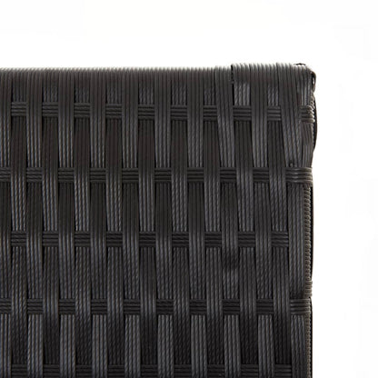 Kamerscherm 5 panelen poly rattan zwart 1 245 x 180 cm