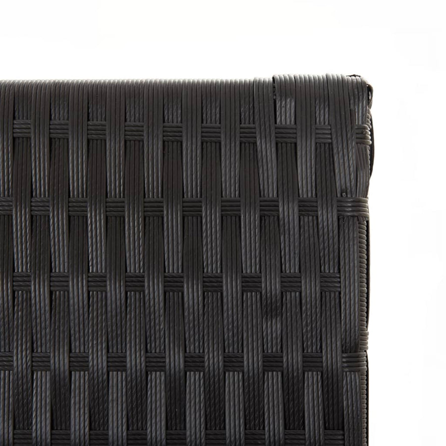 Kamerscherm 5 panelen poly rattan zwart 1 245 x 180 cm