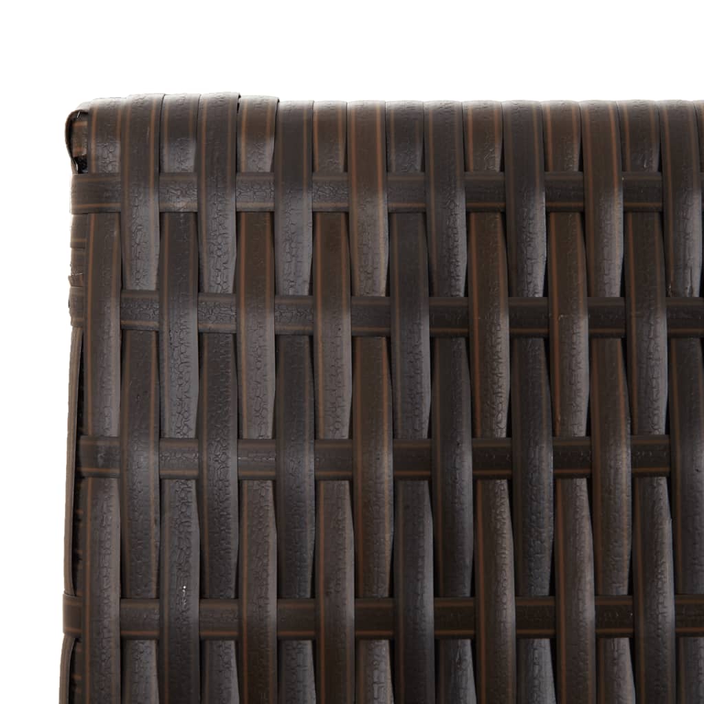 Kamerscherm 6 panelen poly rattan bruin 294 x 180 cm Dichtgeweven