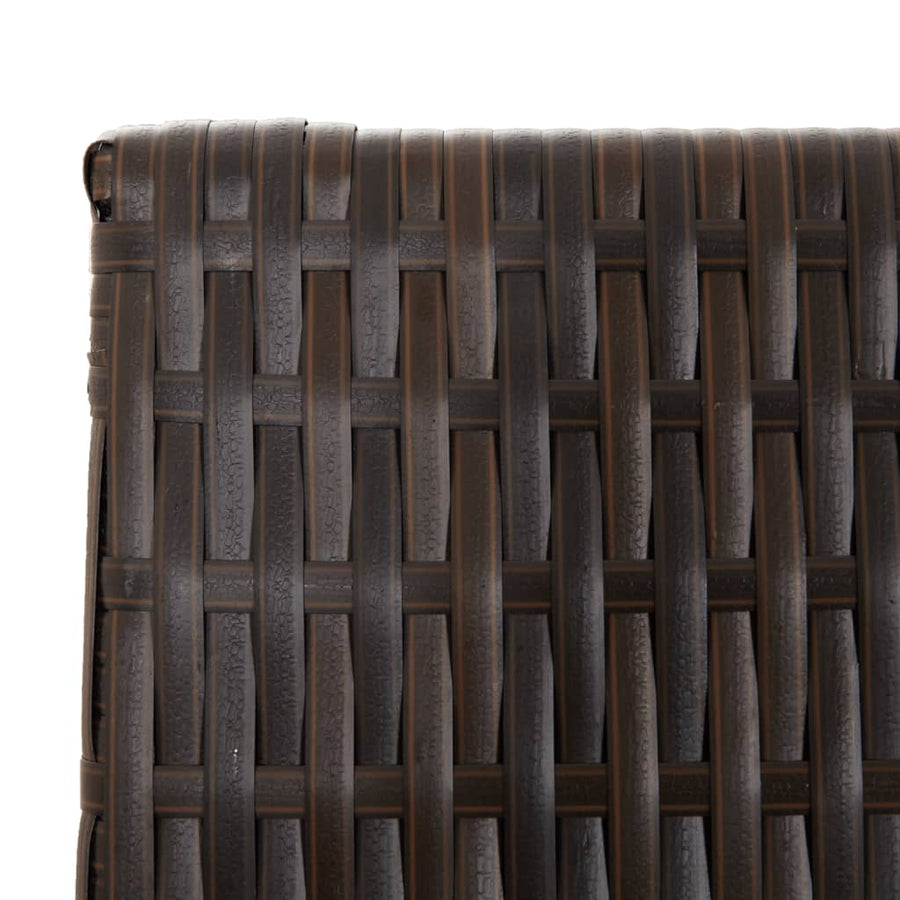 Kamerscherm 6 panelen poly rattan bruin 294 x 180 cm Dichtgeweven