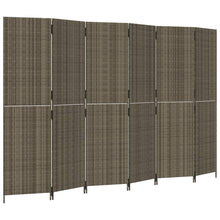 Kamerscherm 6 panelen poly rattan grijs 1 294 x 180 cm