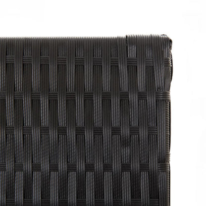 Kamerscherm 3 Panelen Poly Rattan Zwart 1
