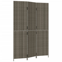 Kamerscherm 3 Panelen Poly Rattan Grijs 1