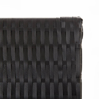 Kamerscherm 4 panelen poly rattan zwart