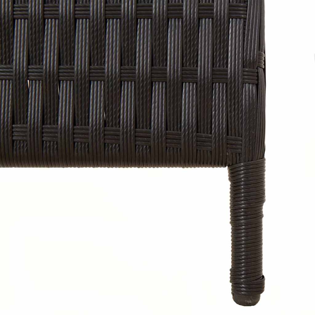 Kamerscherm 4 panelen poly rattan zwart