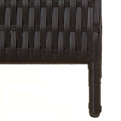 Kamerscherm 4 panelen poly rattan zwart