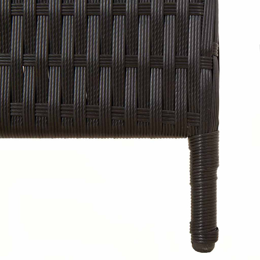 Kamerscherm 4 panelen poly rattan zwart