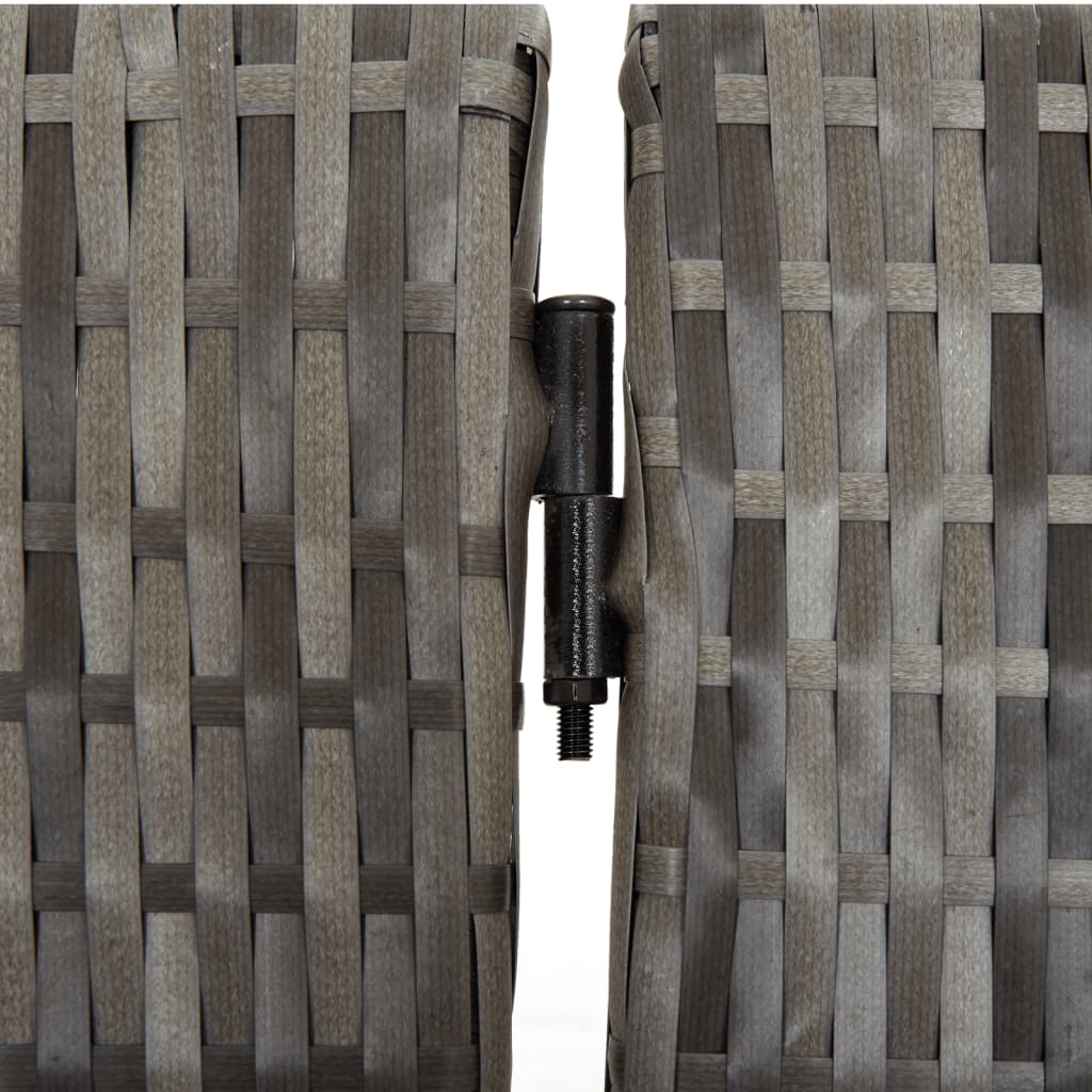 Kamerscherm 4 Panelen Poly Rattan Grijs 1