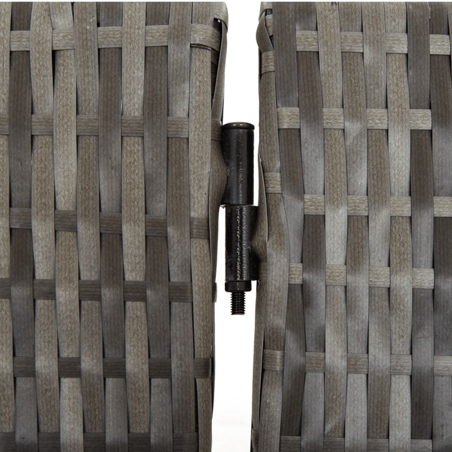 Kamerscherm 4 Panelen Poly Rattan Grijs 1