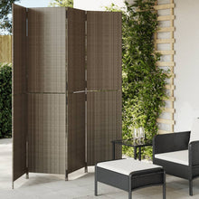 Kamerscherm 4 Panelen Poly Rattan Grijs 1