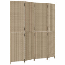 Kamerscherm 4 panelen poly rattan beige 1 196 x 200 cm