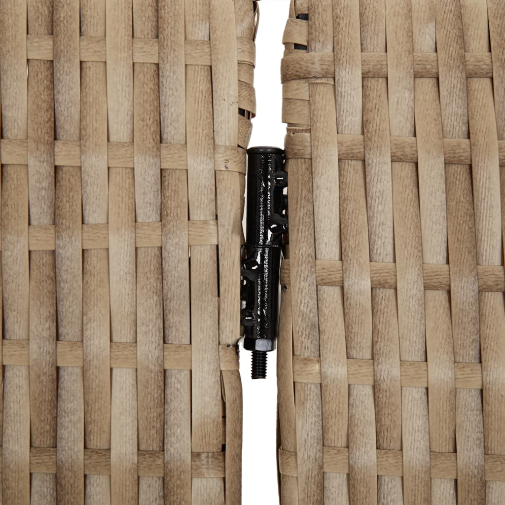 Kamerscherm 4 panelen poly rattan beige 1 196 x 200 cm