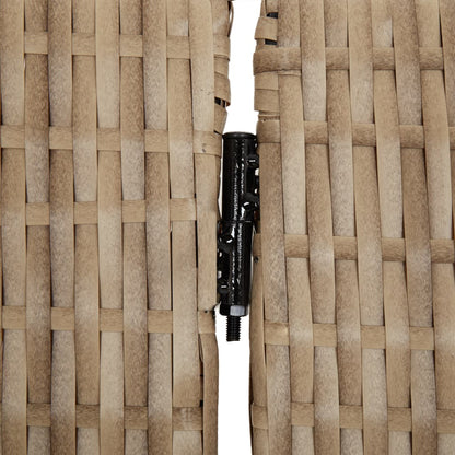 Kamerscherm 4 panelen poly rattan beige 1 196 x 200 cm