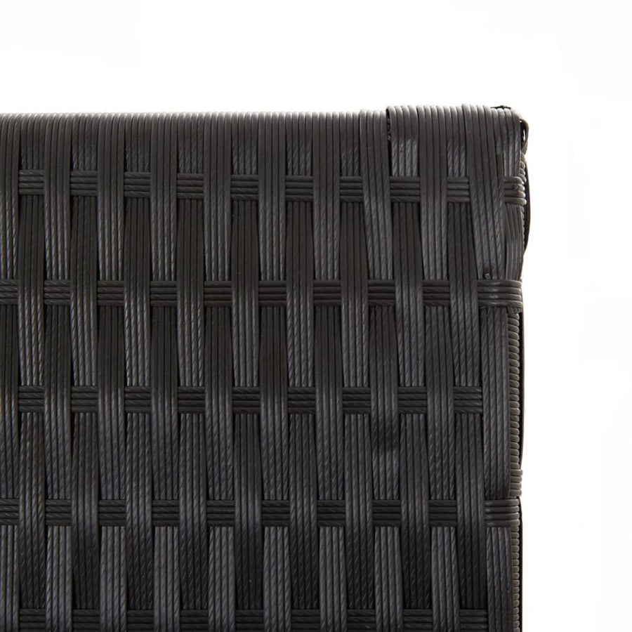 Kamerscherm 5 panelen poly rattan zwart