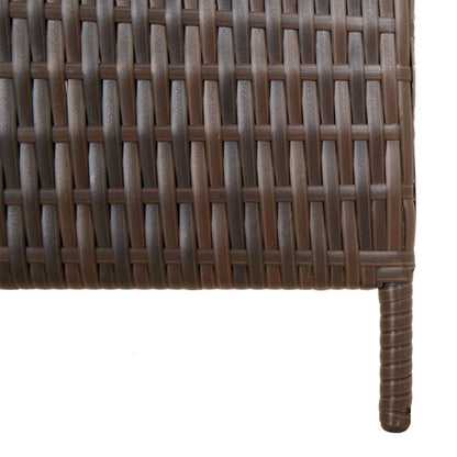 Kamerscherm 5 panelen poly rattan bruin 245 x 200 cm Dichtgeweven