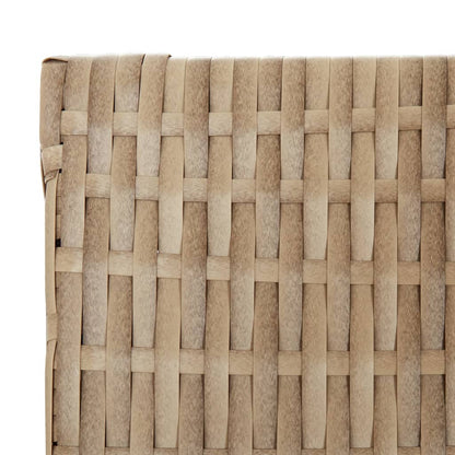 Kamerscherm 5 panelen poly rattan beige 245 x 200 cm Dichtgeweven