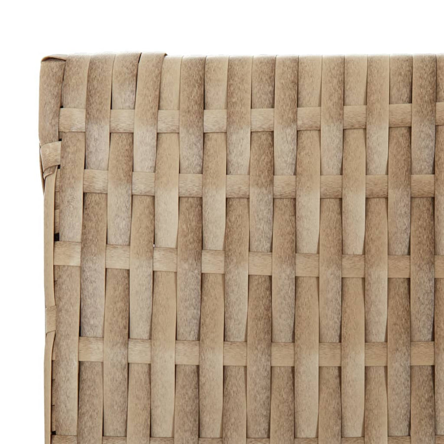 Kamerscherm 5 panelen poly rattan beige 245 x 200 cm Dichtgeweven