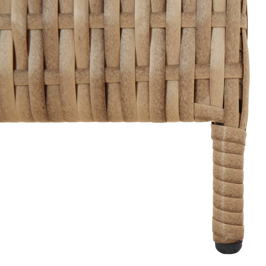 Kamerscherm 5 panelen poly rattan beige 245 x 200 cm Dichtgeweven
