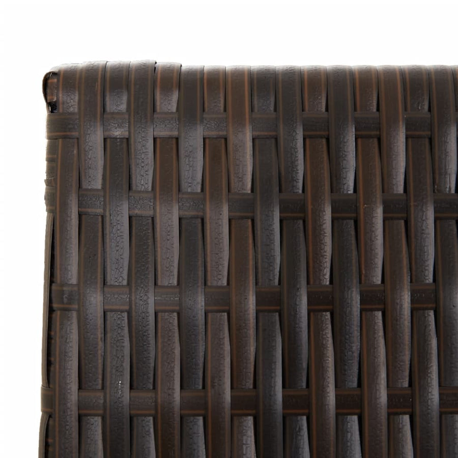 Kamerscherm 6 panelen poly rattan bruin 1 294 x 200 cm