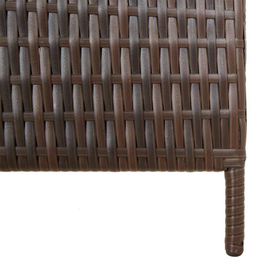 Kamerscherm 6 panelen poly rattan bruin 1 294 x 200 cm