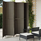 Kamerscherm 6 panelen poly rattan grijs 294x200 cm