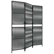 Kamerscherm 3 Panelen Poly Rattan Zwart 1