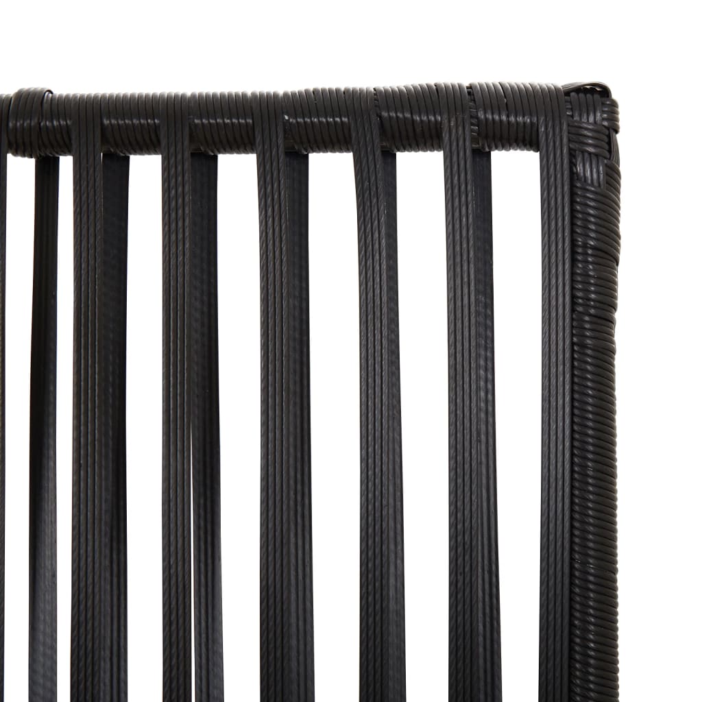 Kamerscherm 3 Panelen Poly Rattan Zwart 1