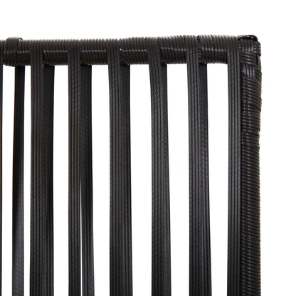 Kamerscherm 3 Panelen Poly Rattan Zwart 1
