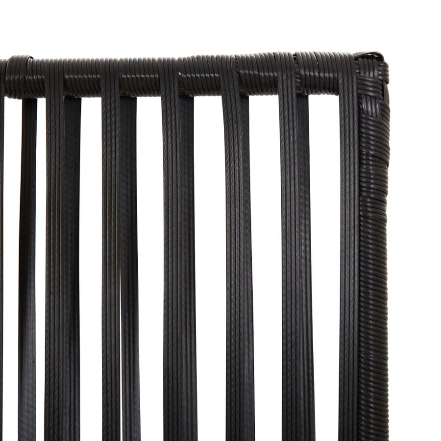 Kamerscherm 3 Panelen Poly Rattan Zwart 1