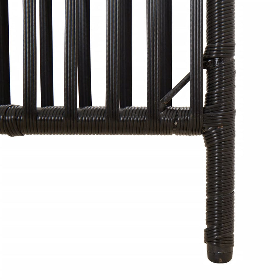 Kamerscherm 3 Panelen Poly Rattan Zwart 1