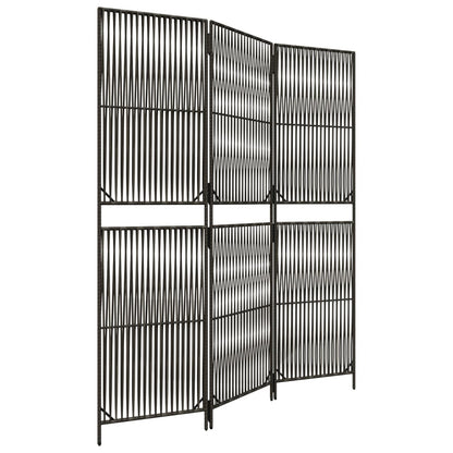 Kamerscherm 3 panelen poly rattan grijs 1 147 x 180 cm