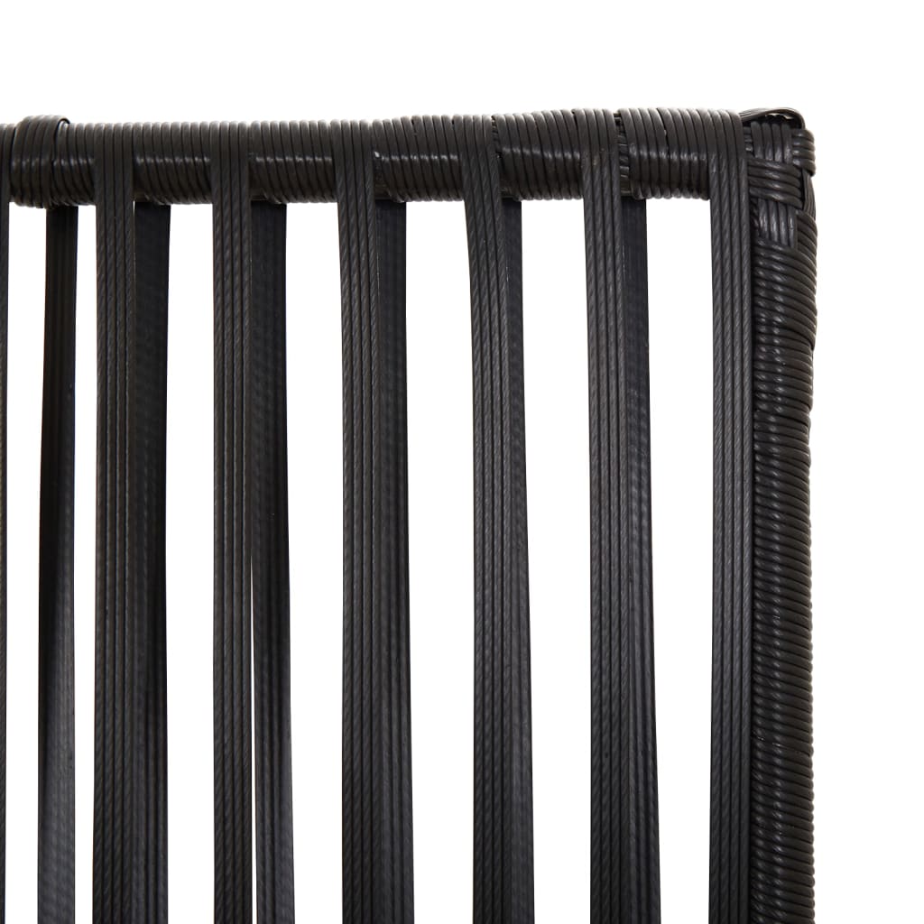 Kamerscherm 4 panelen poly rattan zwart 1 196 x 180 cm