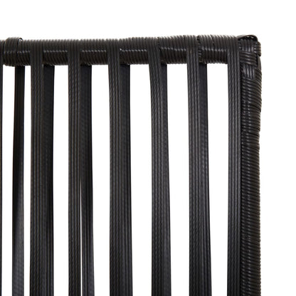 Kamerscherm 4 panelen poly rattan zwart 1 196 x 180 cm