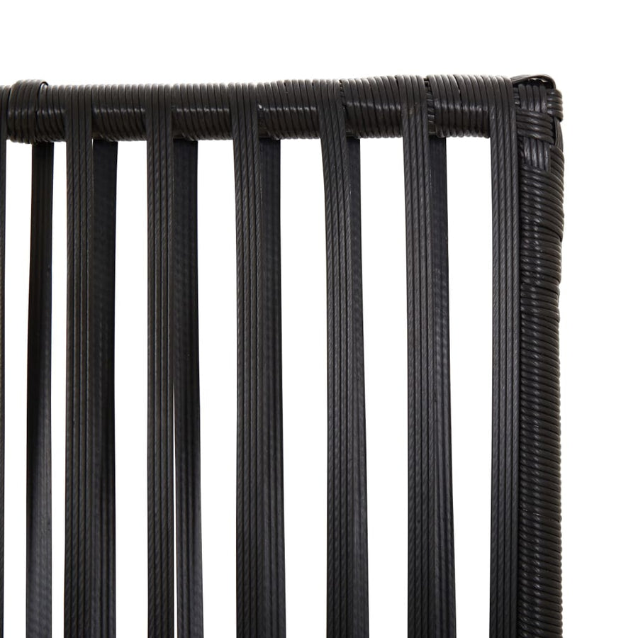 Kamerscherm 4 panelen poly rattan zwart 1 196 x 180 cm