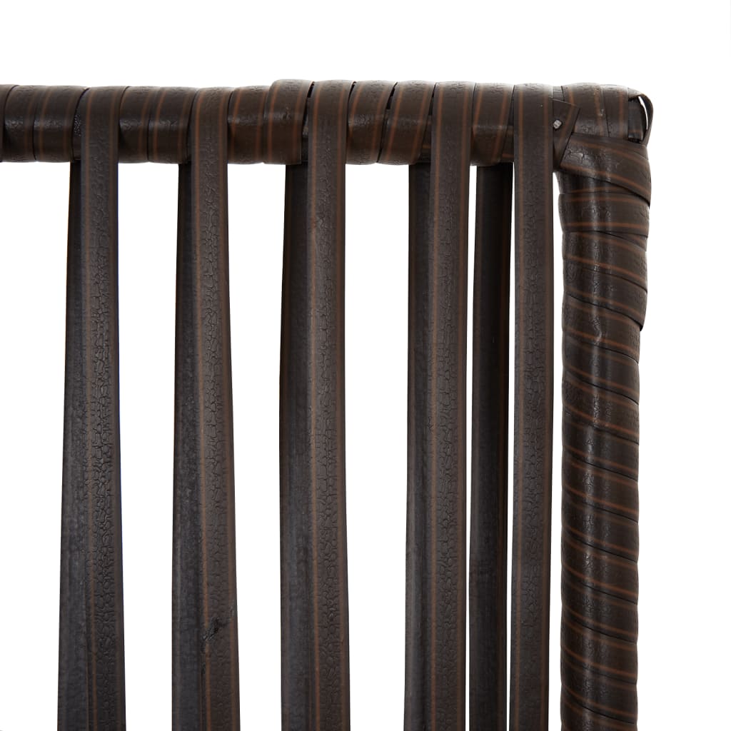Kamerscherm 4 panelen poly rattan bruin 1 196 x 180 cm