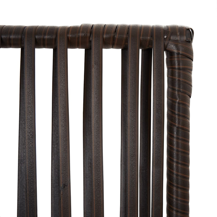 Kamerscherm 4 panelen poly rattan bruin 1 196 x 180 cm