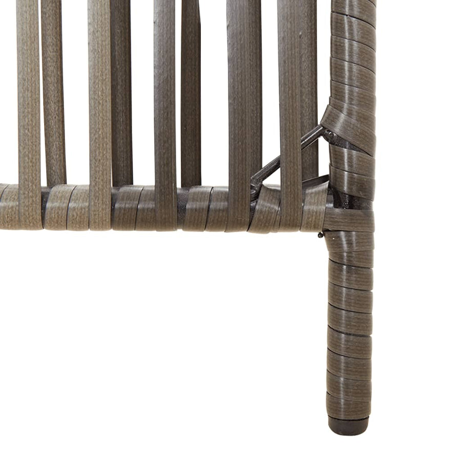 Kamerscherm 4 panelen poly rattan grijs 196 x 180 cm Lijngeweven