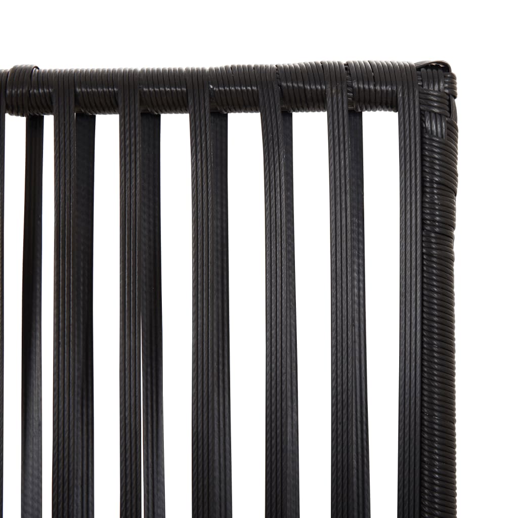 Kamerscherm 5 panelen poly rattan zwart 1 245 x 180 cm