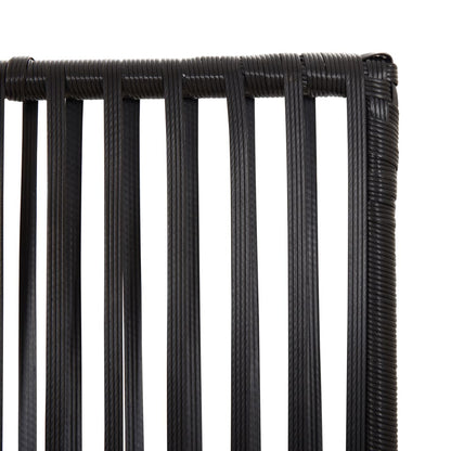 Kamerscherm 5 panelen poly rattan zwart 1 245 x 180 cm