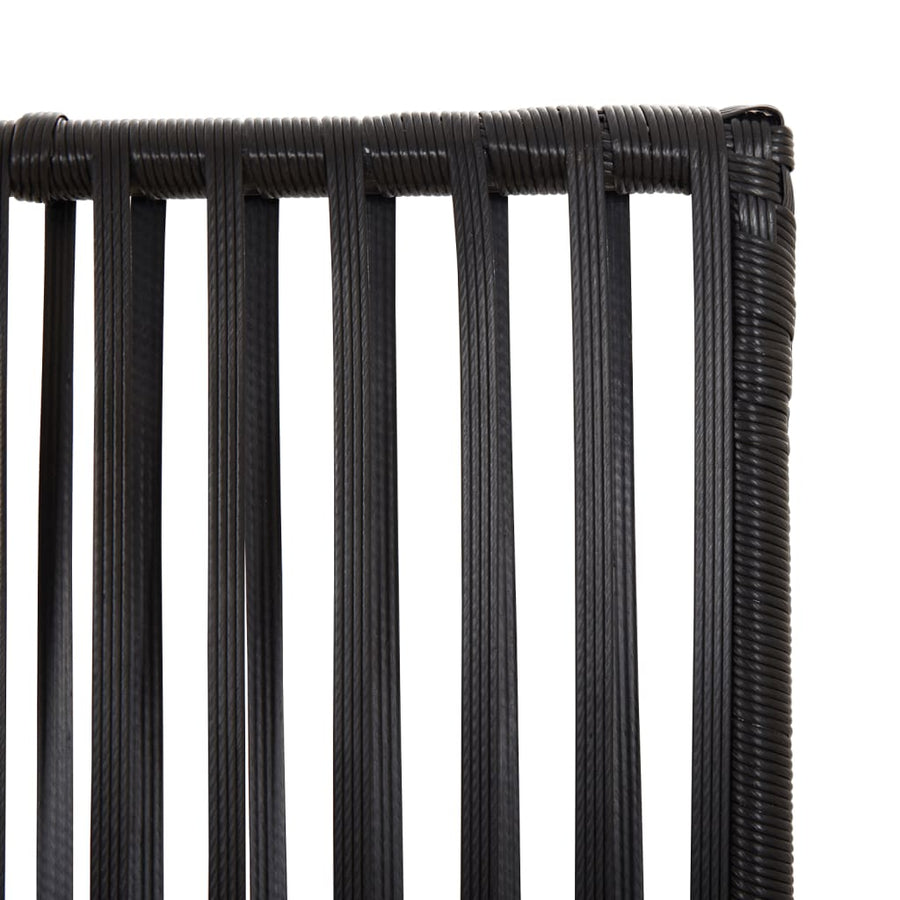 Kamerscherm 5 panelen poly rattan zwart 1 245 x 180 cm