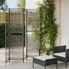 Room Divider 5 Panels Poly Rattan Grey