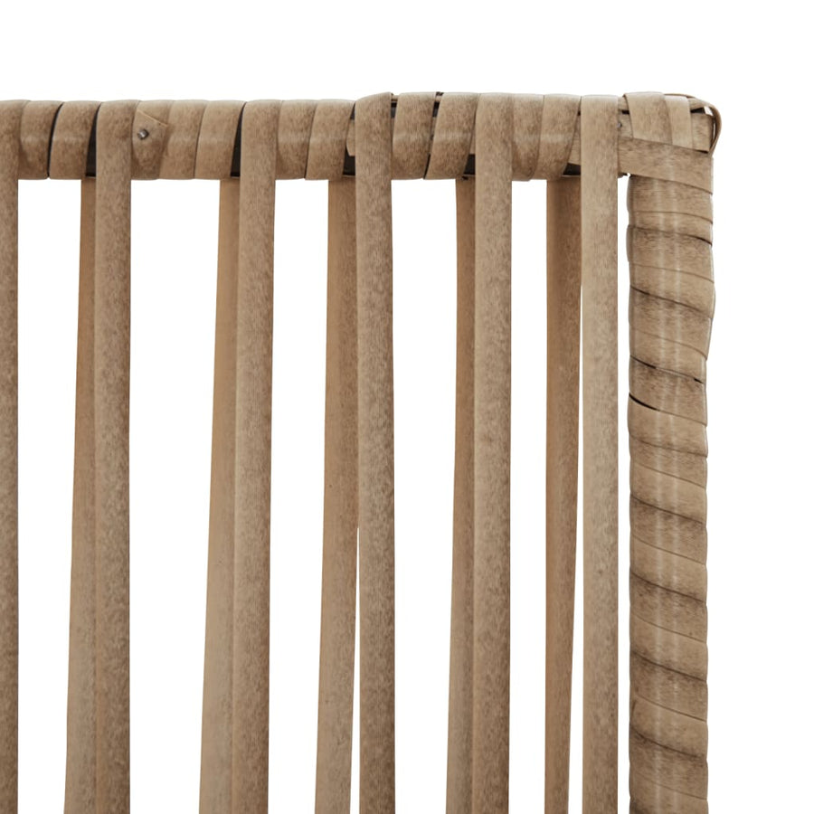 Kamerscherm 5 panelen poly rattan beige 1 245 x 180 cm