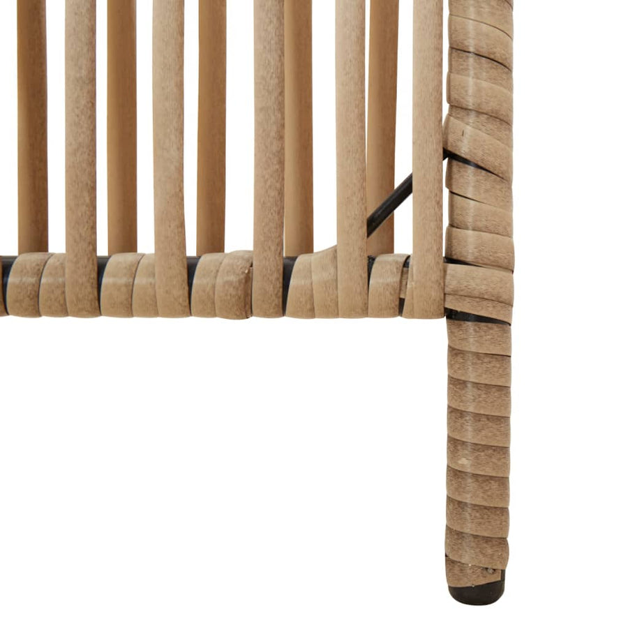 Kamerscherm 5 panelen poly rattan beige 1 245 x 180 cm