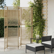 Kamerscherm 5 panelen 245x180 cm poly rattan beige