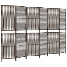 Kamerscherm 6 Panelen Poly Rattan Bruin 294 x 180 cm Lijngeweven