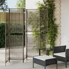Room divider 6-panel poly rattan grey