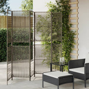Kamerscherm 6 panelen 294x180 cm poly rattan grijs