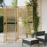 Kamerscherm 6 panelen 294x180 cm poly rattan beige